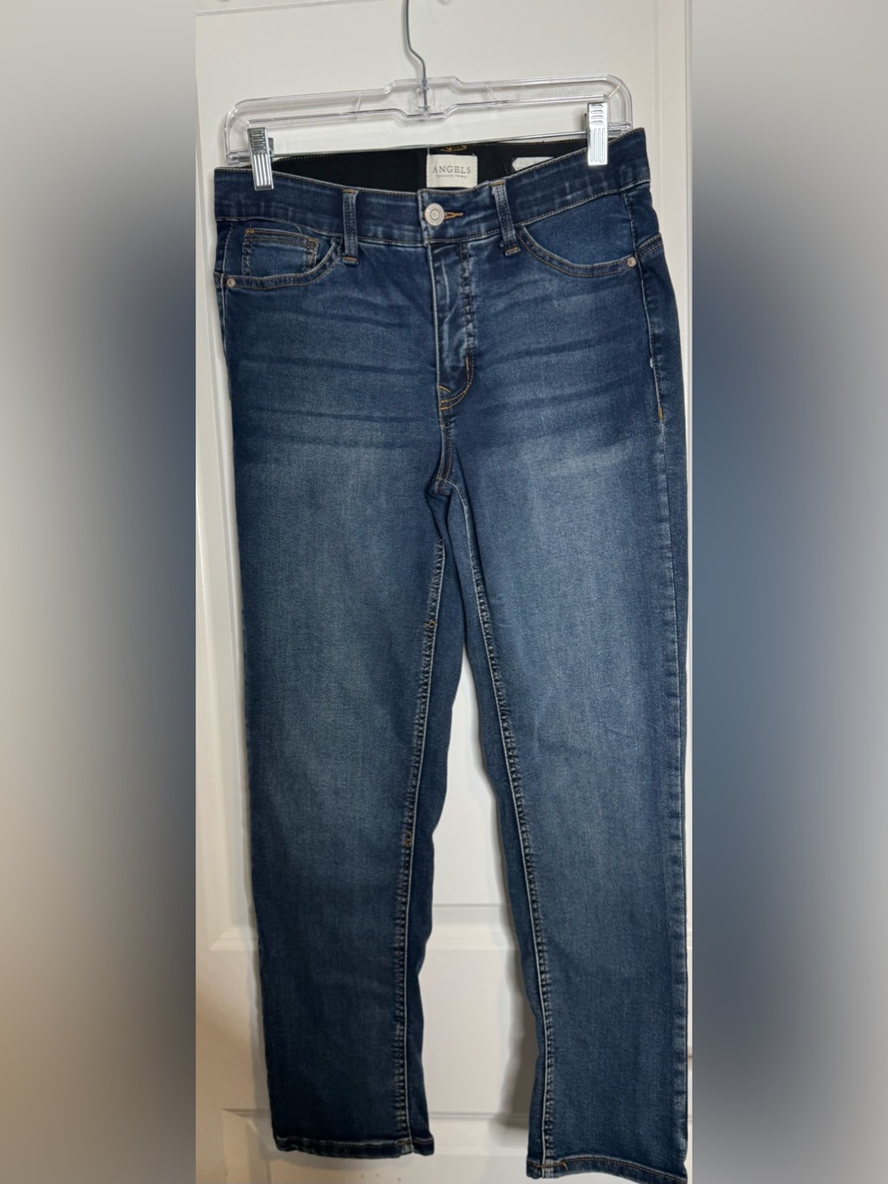 Angels Sculpt Straight Ankle Jeans size 8 elastic waist band stretch